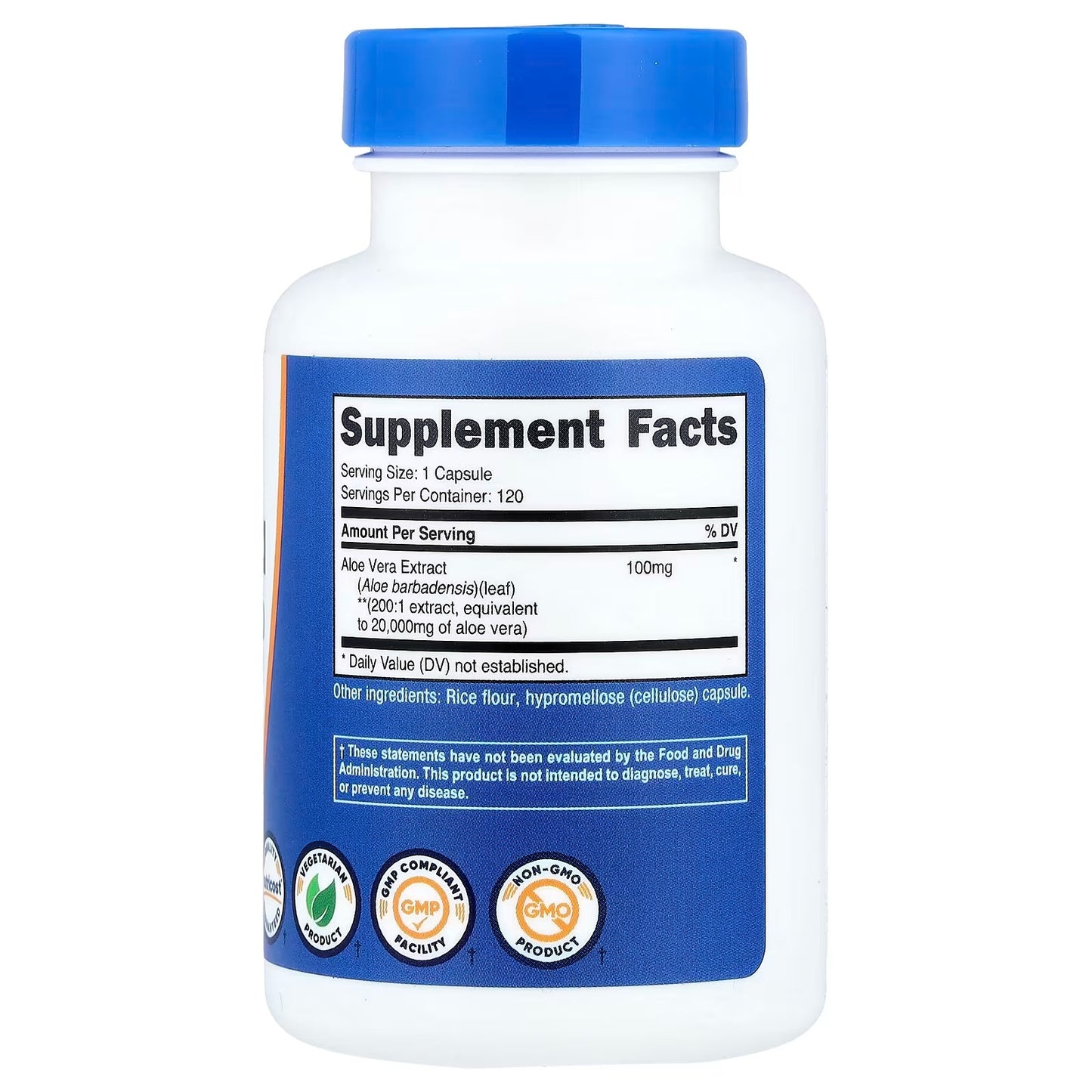 Nutricost Aloe Vera Extract – 120 Capsules, 120 Servings, Herbal Aloe Vera Supplement