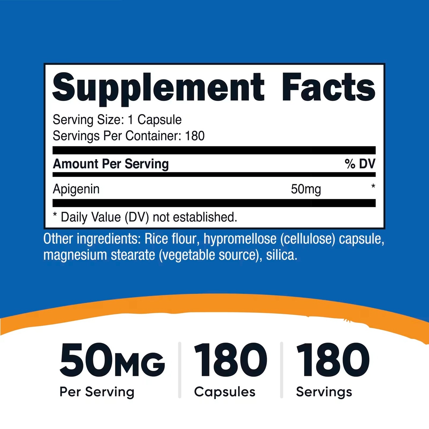 Nutricost Apigenin 50mg – 180 Vegan Capsules, Gluten-Free & Non-GMO