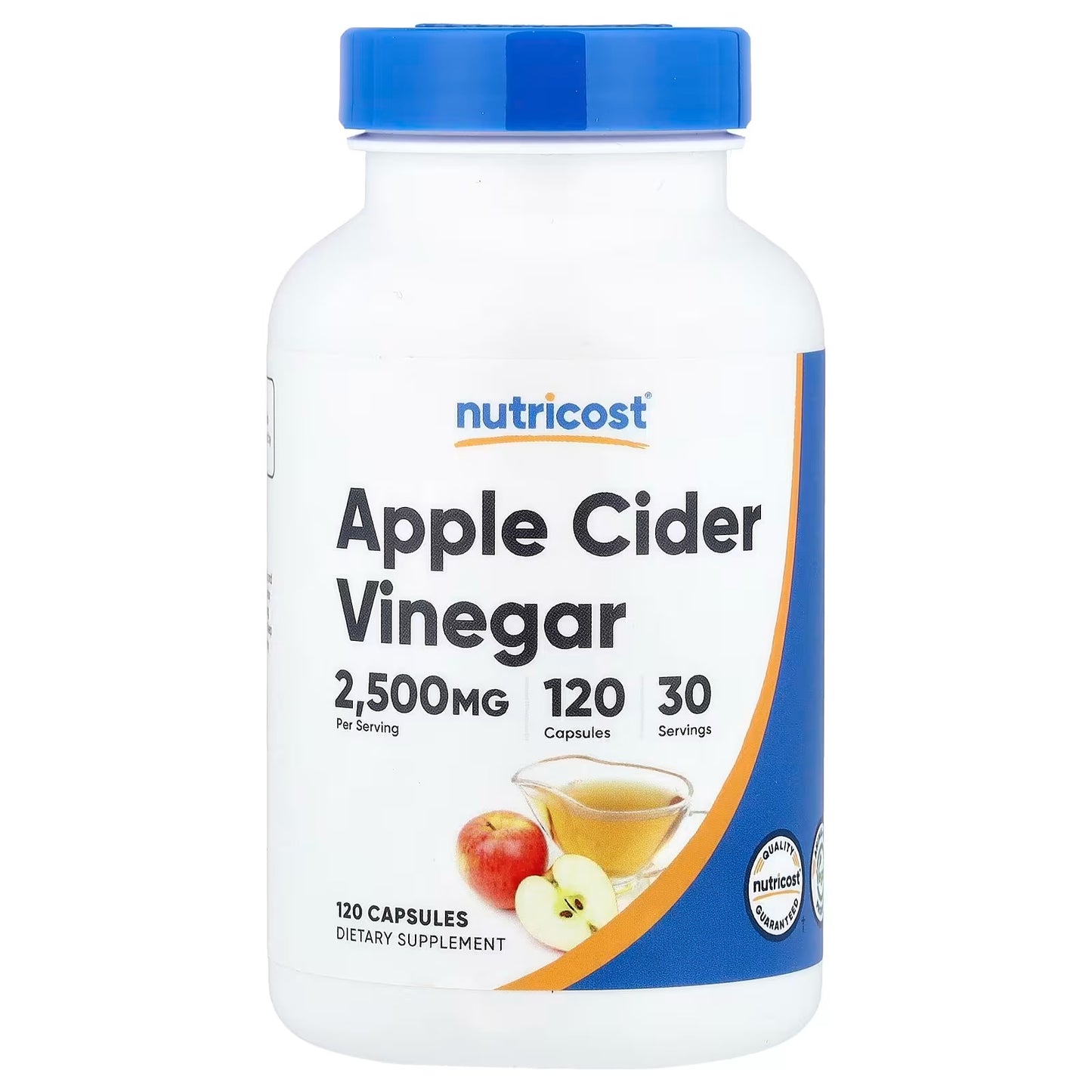 Nutricost Apple Cider Vinegar 500mg – 240 Vegetarian Capsules, Natural ACV Supplement