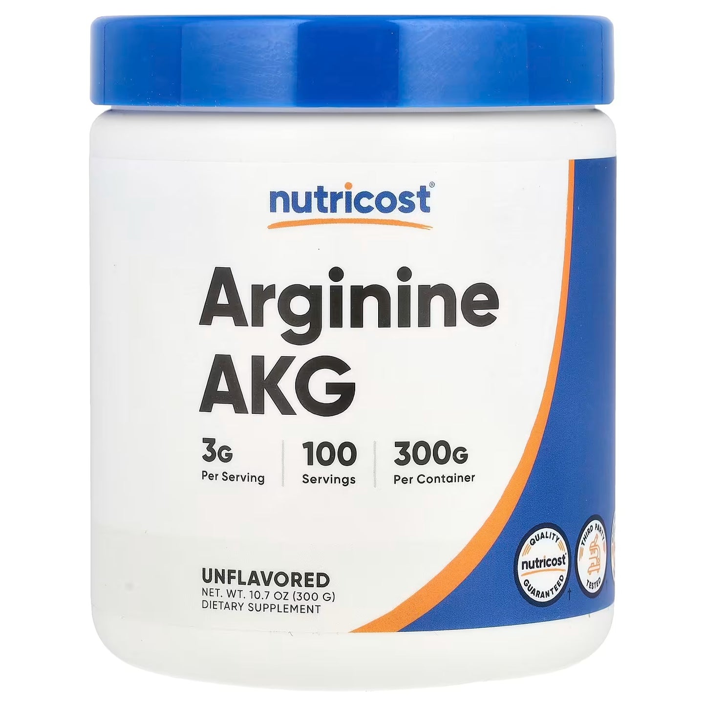 Nutricost Arginine AKG Powder 300g – AAKG, 3g Per Serving, 100 Servings, Amino Acid Supplement