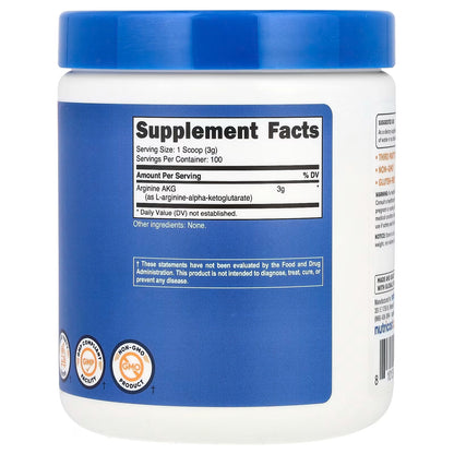 Nutricost Arginine AKG Powder 300g – AAKG, 3g Per Serving, 100 Servings, Amino Acid Supplement