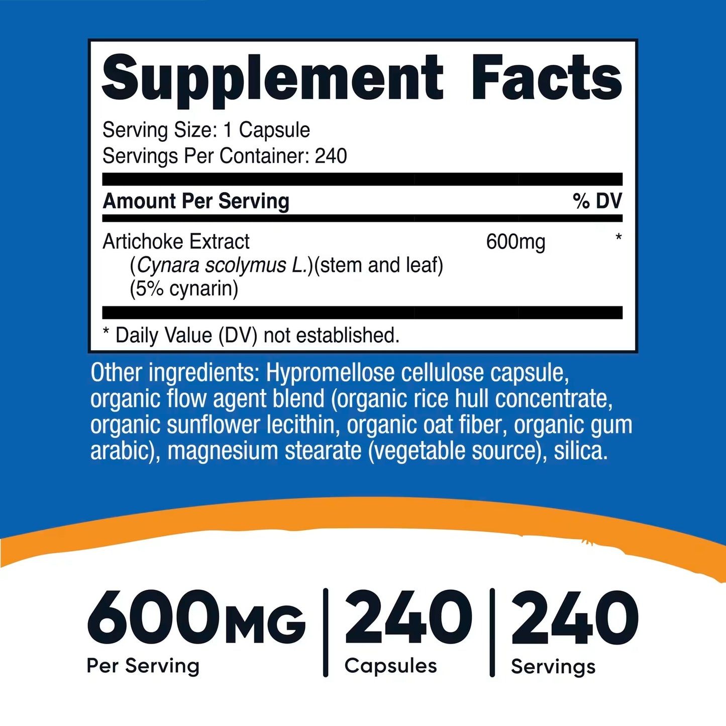 Nutricost Artichoke Extract 600mg – 240 Vegetarian Capsules, Gluten-Free & GMO-Free