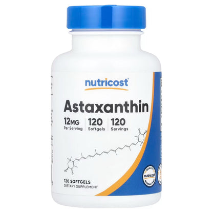 Nutricost Astaxanthin 12mg – 120 Softgels, 4-Month Supply, GMO-Free & Gluten-Free