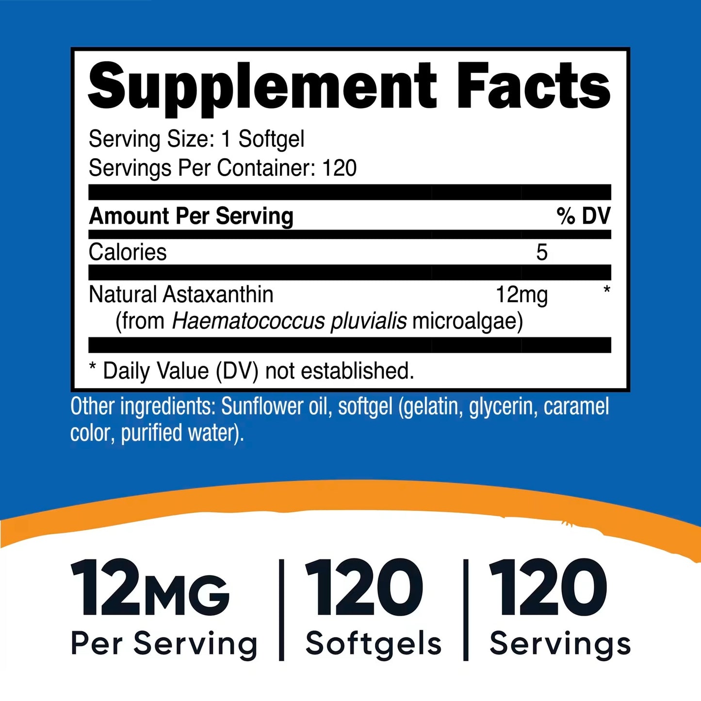 Nutricost Astaxanthin 12mg – 120 Softgels, 4-Month Supply, GMO-Free & Gluten-Free