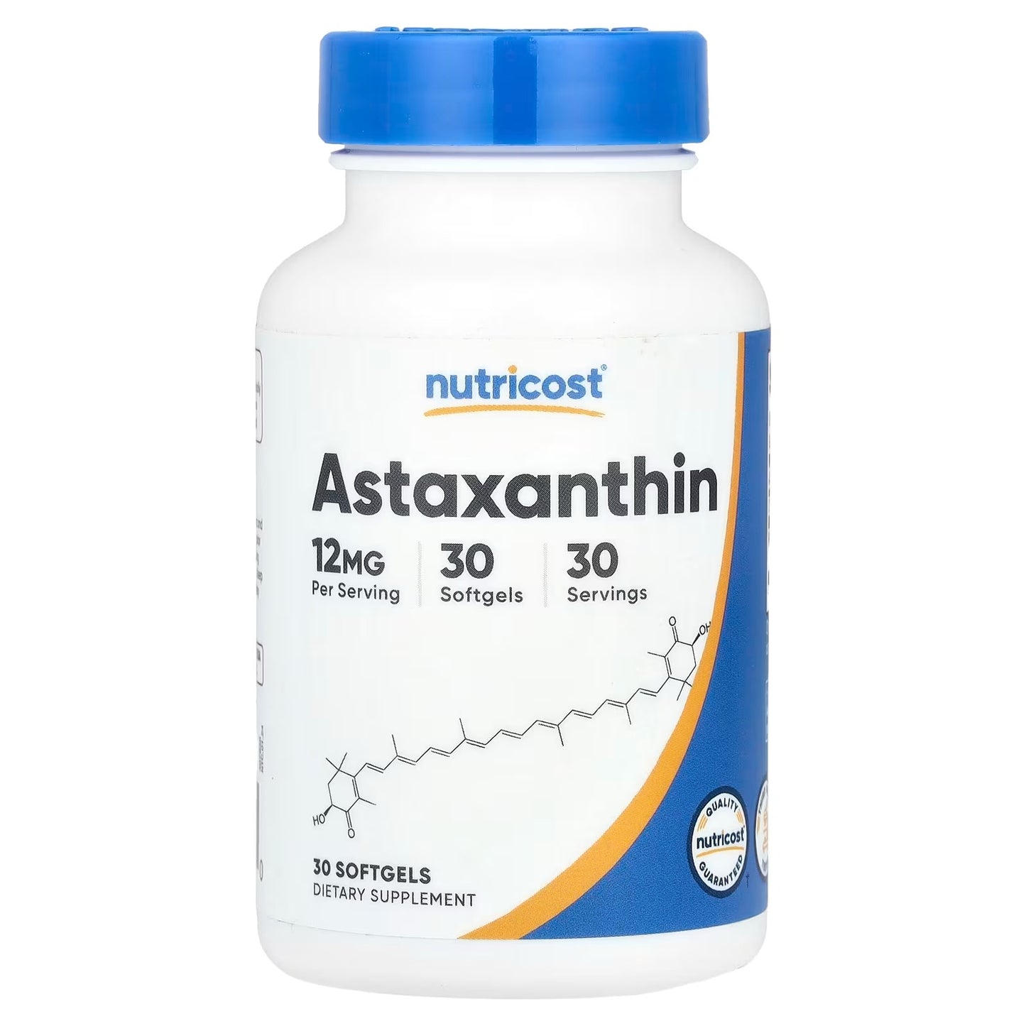 Nutricost Astaxanthin 12mg – 30 Softgels, 1 Month Supply, Gluten-Free Antioxidant Supplement