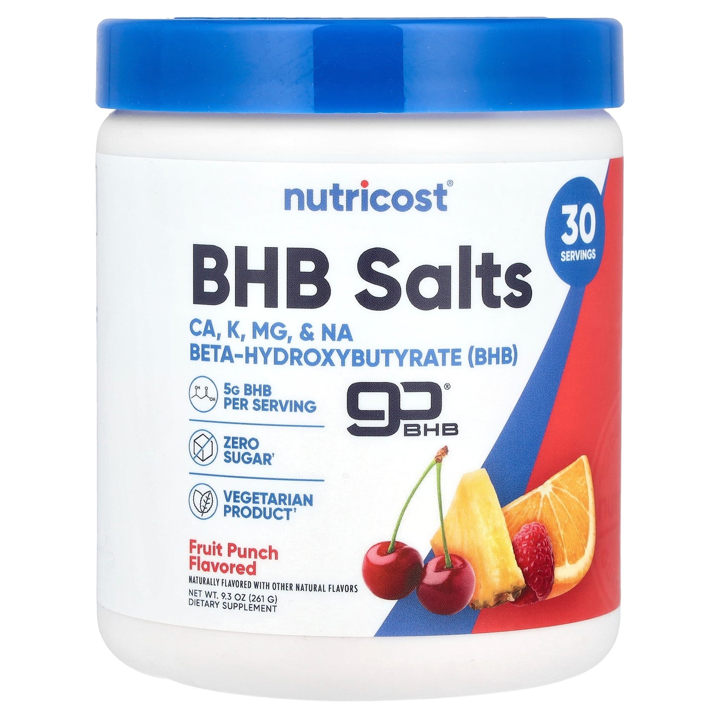 Nutricost BHB Salts Drink Mix – Fruit Punch, 5g BHB Per Serving, 30 Servings, Keto Supplement