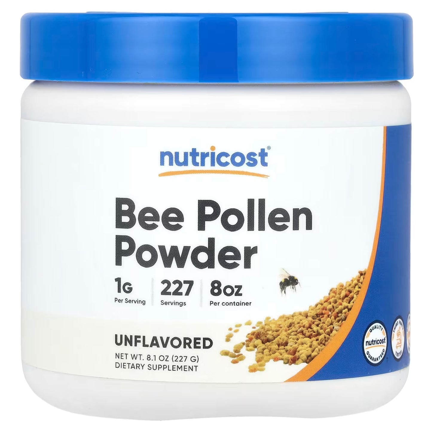 Nutricost Bee Pollen Powder 8 oz (227g) – Unflavored, 227 Servings, Gluten-Free & Non-GMO