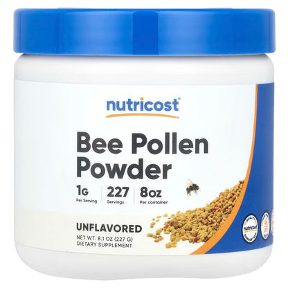 Nutricost Bee Pollen Powder 8 oz (227g) – Unflavored, 227 Servings, Gluten-Free & Non-GMO