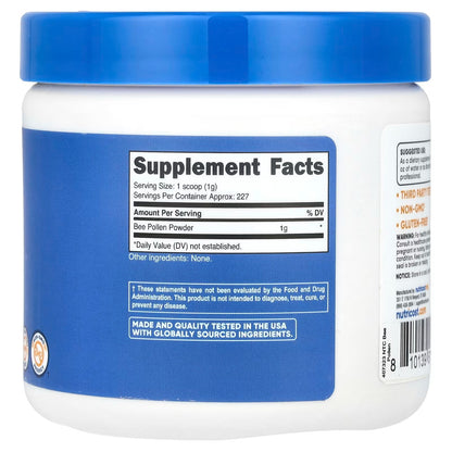Nutricost Bee Pollen Powder 8 oz (227g) – Unflavored, 227 Servings, Gluten-Free & Non-GMO