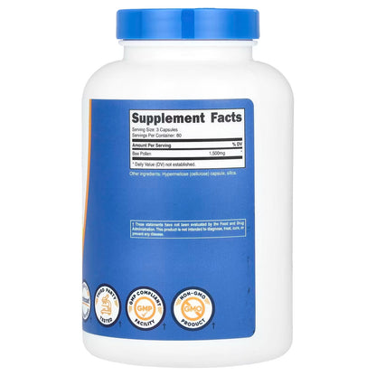 Nutricost Bee Pollen 1500mg – 240 Capsules, 80 Servings, Non-GMO & GMP Compliant Supplement