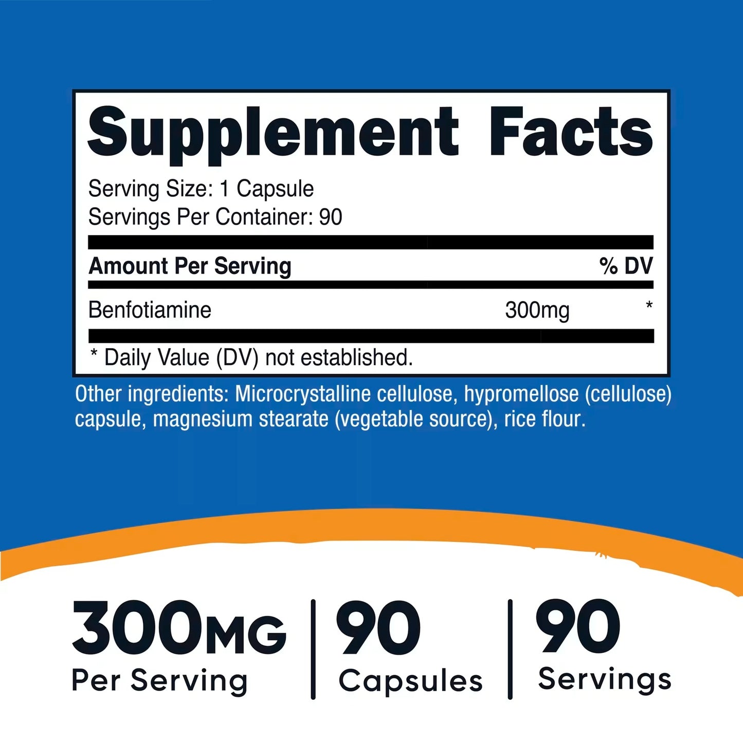 Nutricost Benfotiamine 300mg – 90 Vegetarian Capsules, Fat-Soluble Vitamin B1, GMO-Free & Gluten-Free