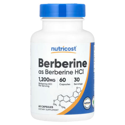 Nutricost Berberine HCl 600mg – 120 Capsules (2 Bottles) | Gluten-Free, Non-GMO Veggie Caps