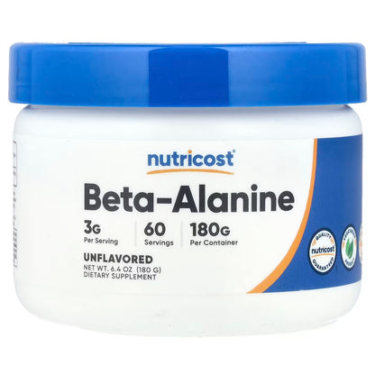 Nutricost Beta-Alanine 3400mg – 240 Capsules, 60 Servings, 850mg Per Capsule, Gluten-Free & GMO-Free
