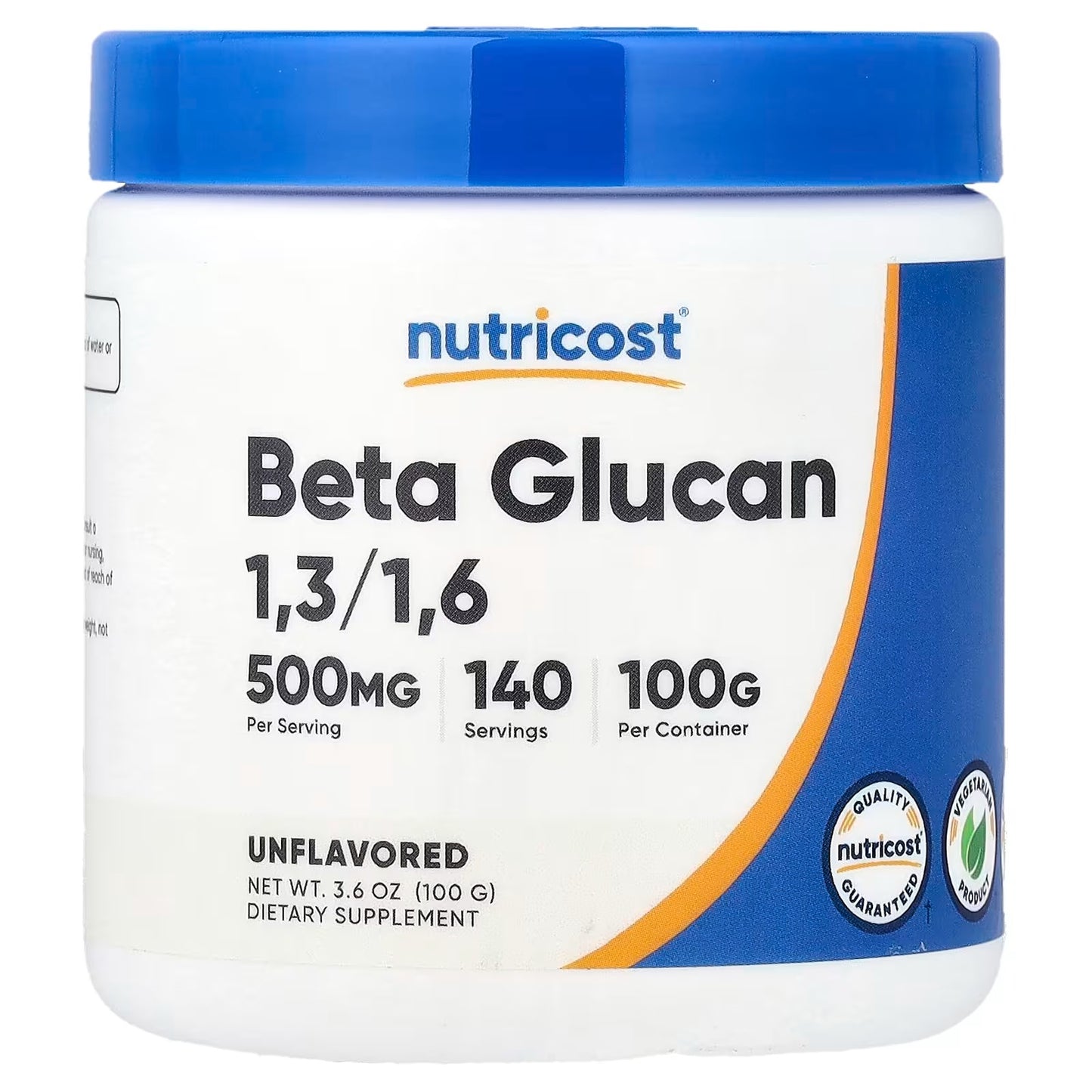 Nutricost Beta Glucan Powder 100g – 1,3/1,6 D-Glucan, Non-GMO Supplement