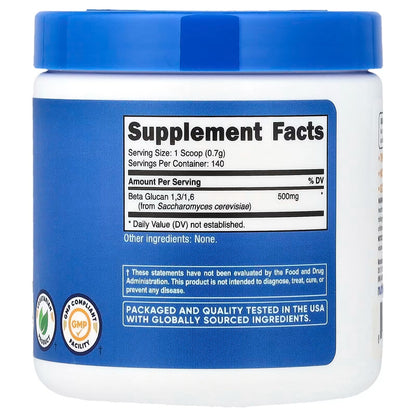 Nutricost Beta Glucan Powder 100g – 1,3/1,6 D-Glucan, Non-GMO Supplement
