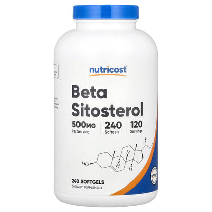 Nutricost Beta Sitosterol 500mg – 240 Softgels, 120 Servings, Gluten-Free & Non-GMO Supplement