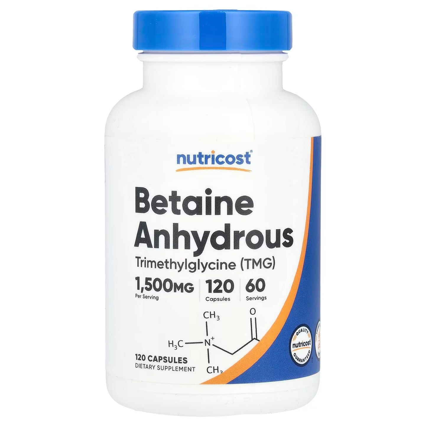 Nutricost Betaine Anhydrous 1500mg – 120 Capsules, 60 Servings, 750mg Per Capsule, Gluten-Free & Non-GMO