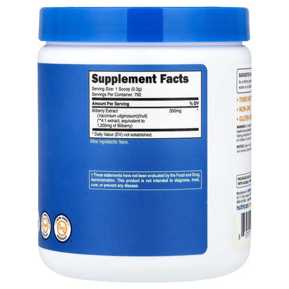 Nutricost Bilberry Powder 250g – Pure Bilberry Superfood, Gluten-Free & Non-GMO
