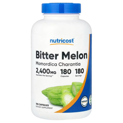 Nutricost Bitter Melon Extract – 180 Vegan Capsules, 180 Servings, Momordica Charantia, Gluten-Free & GMO-Free