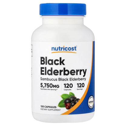 Nutricost Elderberry 575mg – 120 Capsules, Black Elderberry Herbal Supplement