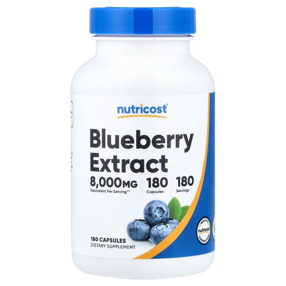 Nutricost Blueberry Extract – 180 Vegetarian Capsules, 180 Servings, Gluten-Free & GMO-Free