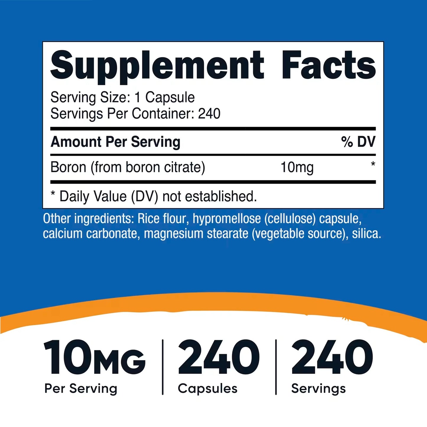 Nutricost Boron 10mg – 240 Vegetarian Capsules, Gluten-Free & GMO-Free