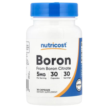 Nutricost Boron 5mg – 240 Vegetarian Capsules, Gluten-Free Mineral Supplement