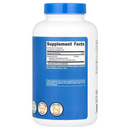 Nutricost Boswellia Extract – 180 Vegan Capsules, 90 Servings, Gluten-Free & GMO-Free