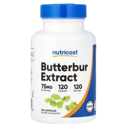 Nutricost Butterbur Extract 75mg – 120 Capsules, Gluten-Free Herbal Supplement