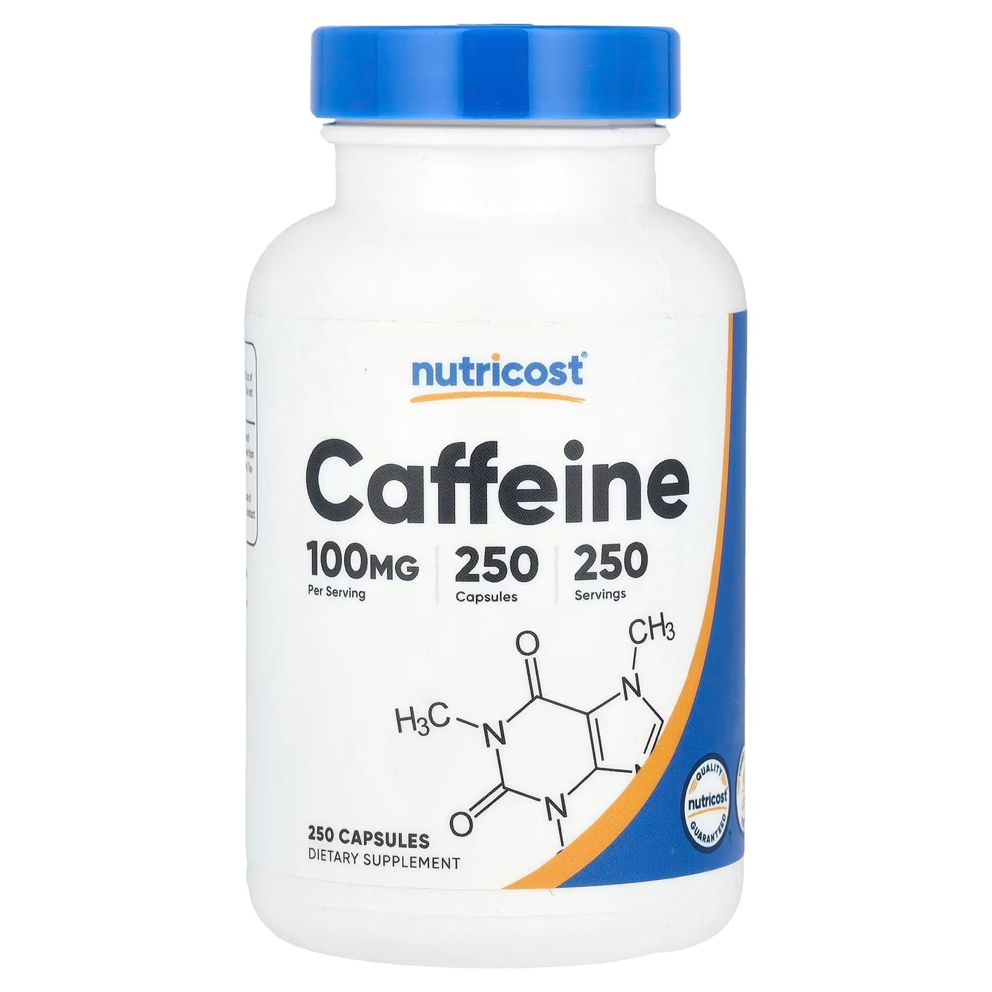 Nutricost Caffeine Pills 100mg – 250 Capsules, Caffeine Supplement for Energy & Focus