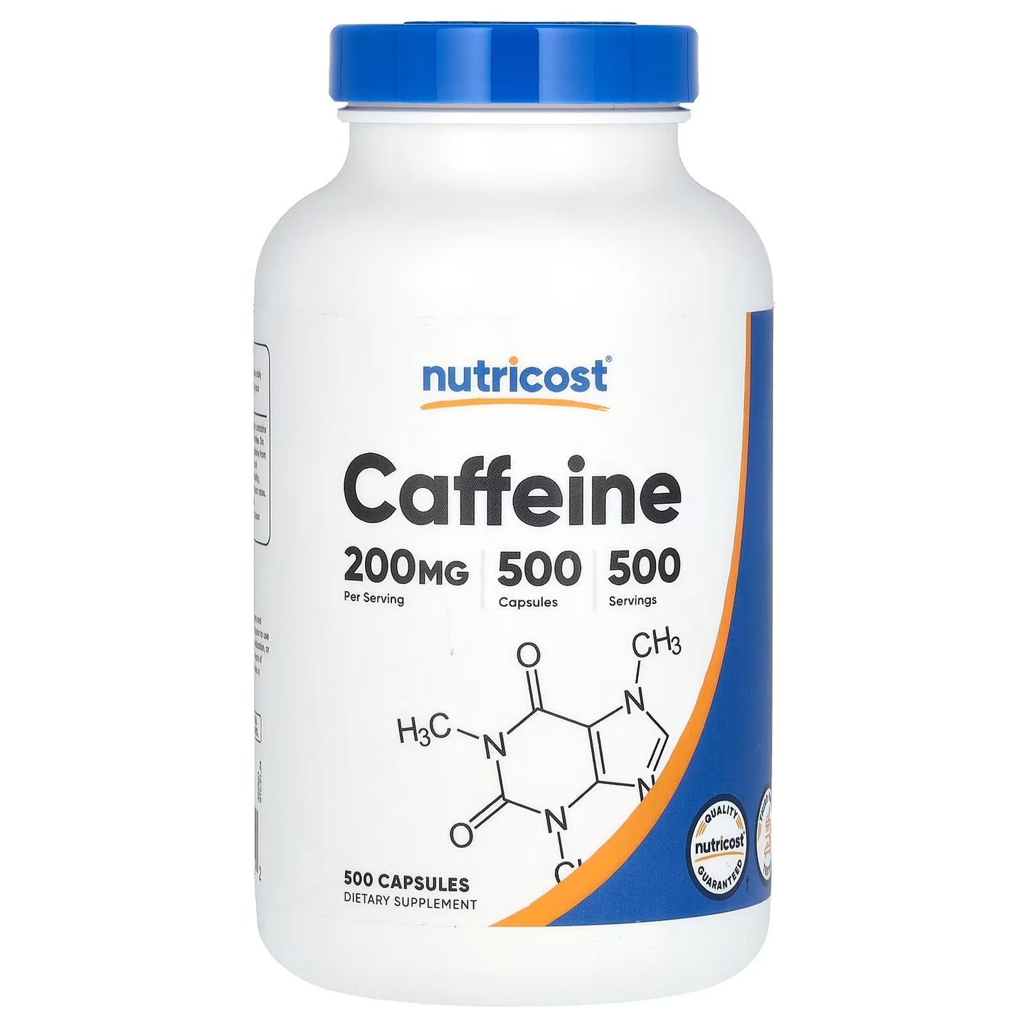 Nutricost Caffeine Pills 200mg – 500 Tablets, High-Potency Caffeine Supplement
