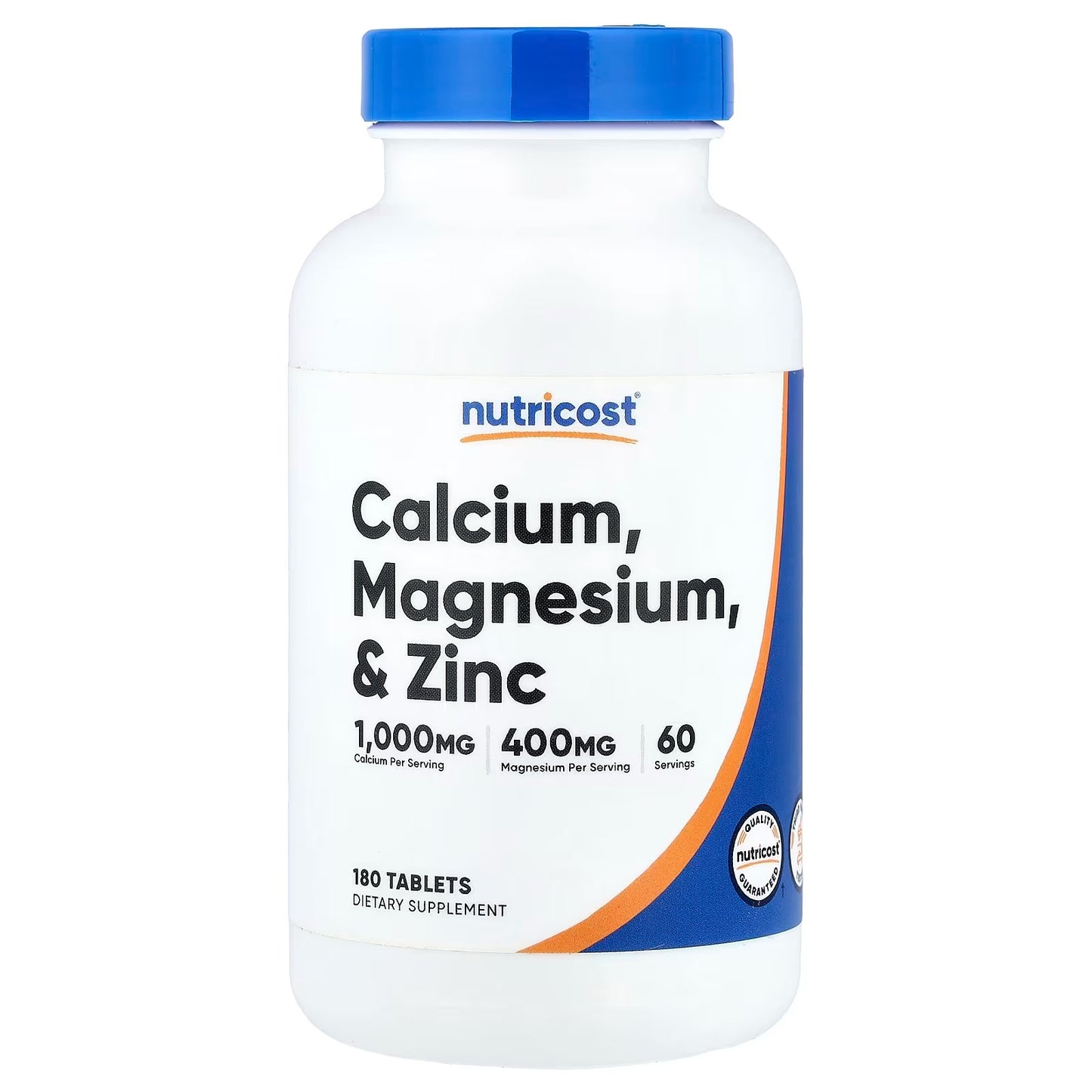 Nutricost Calcium Magnesium Zinc 1,415mg – 180 Tablets, 60 Servings, Gluten-Free & Non-GMO