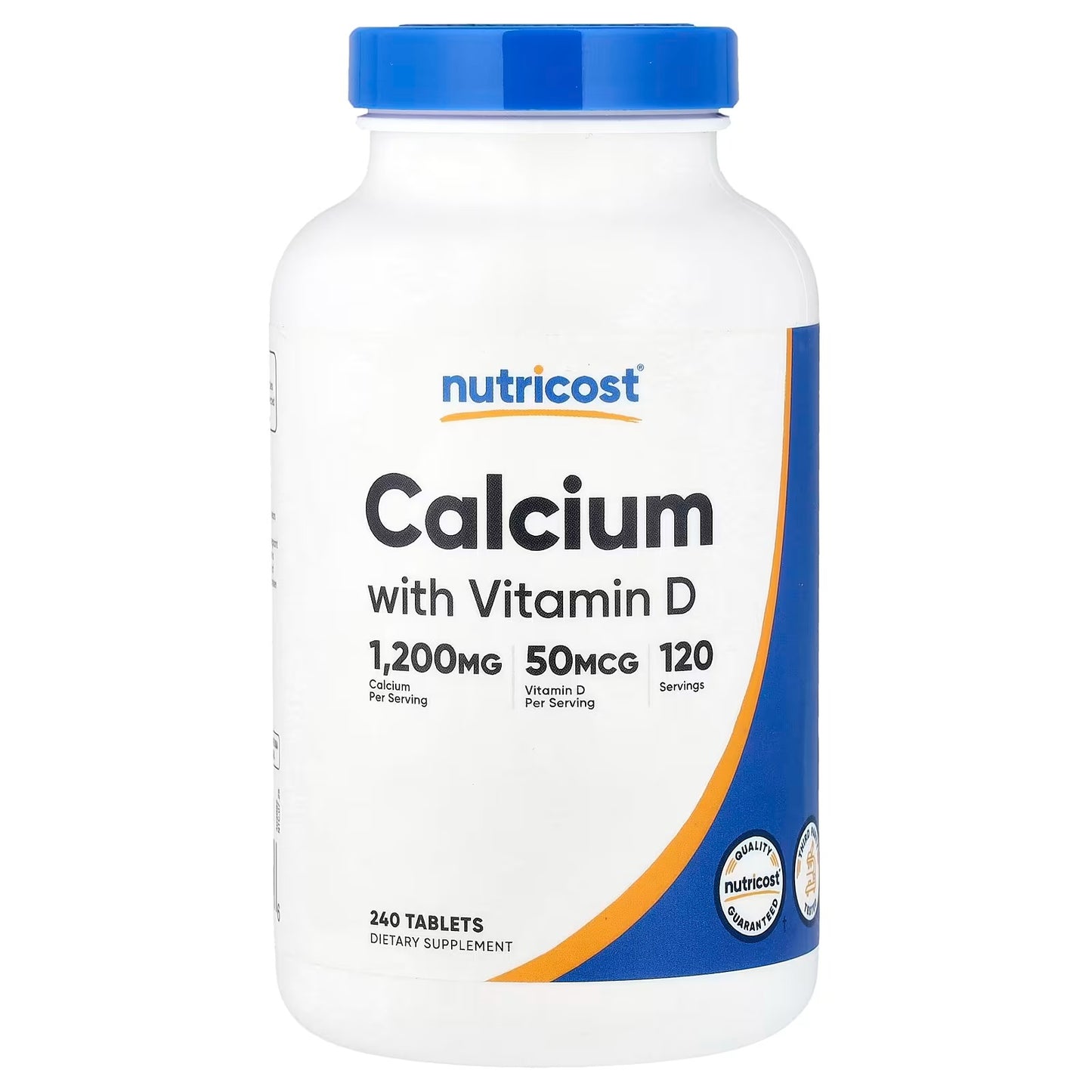 Nutricost Calcium with Vitamin D – 240 Tablets, Gluten-Free & GMO-Free Calcium Supplement