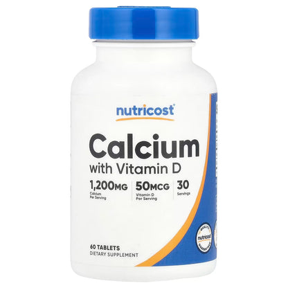 Nutricost Calcium with Vitamin D – 240 Tablets, Gluten-Free & GMO-Free Calcium Supplement