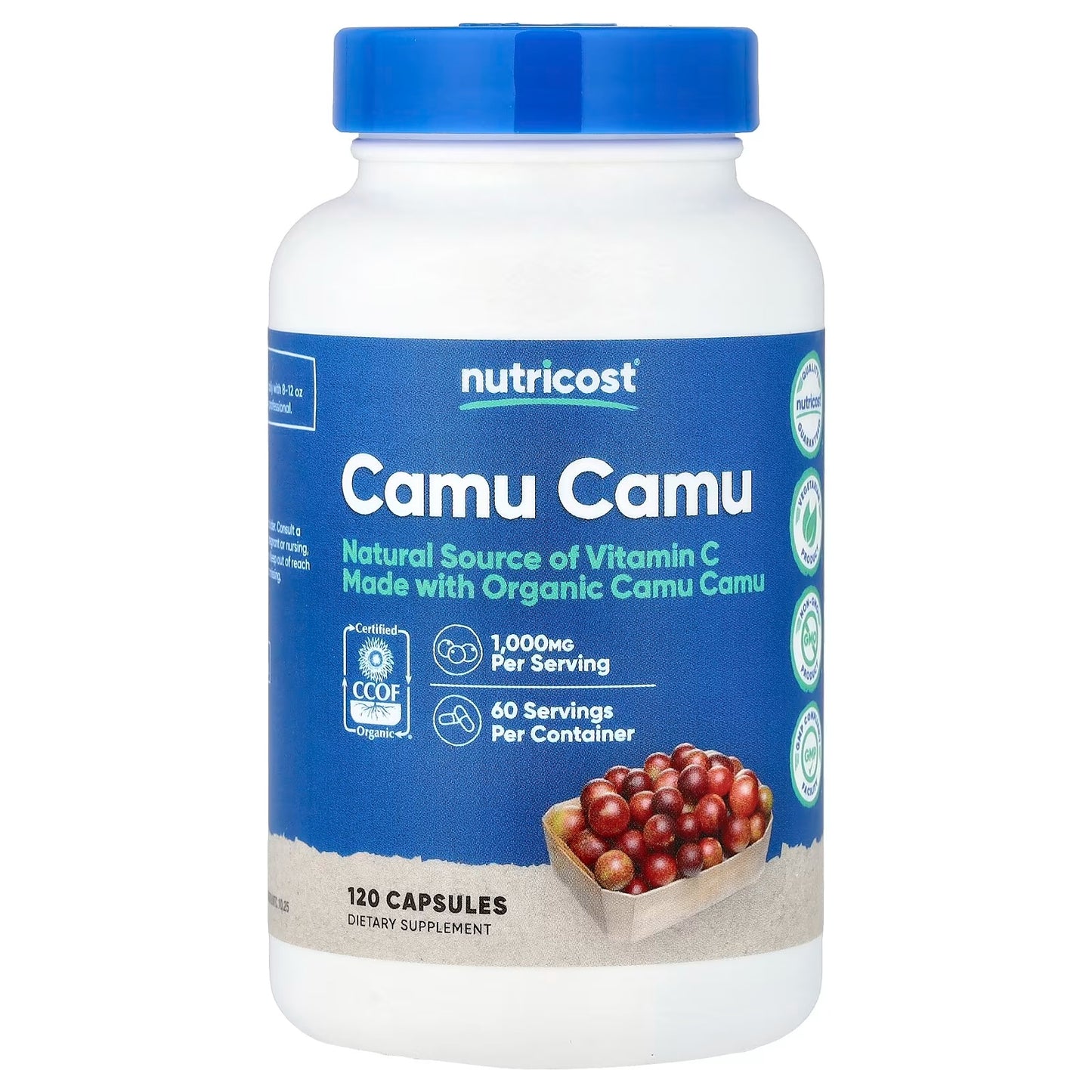 Nutricost Organic Camu Camu 1000mg – 120 Capsules, CCOF Certified, Gluten-Free & GMO-Free