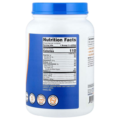 Nutricost Casein Protein Powder 2 lbs (907g) – Unflavored Slow-Digesting Protein Supplement