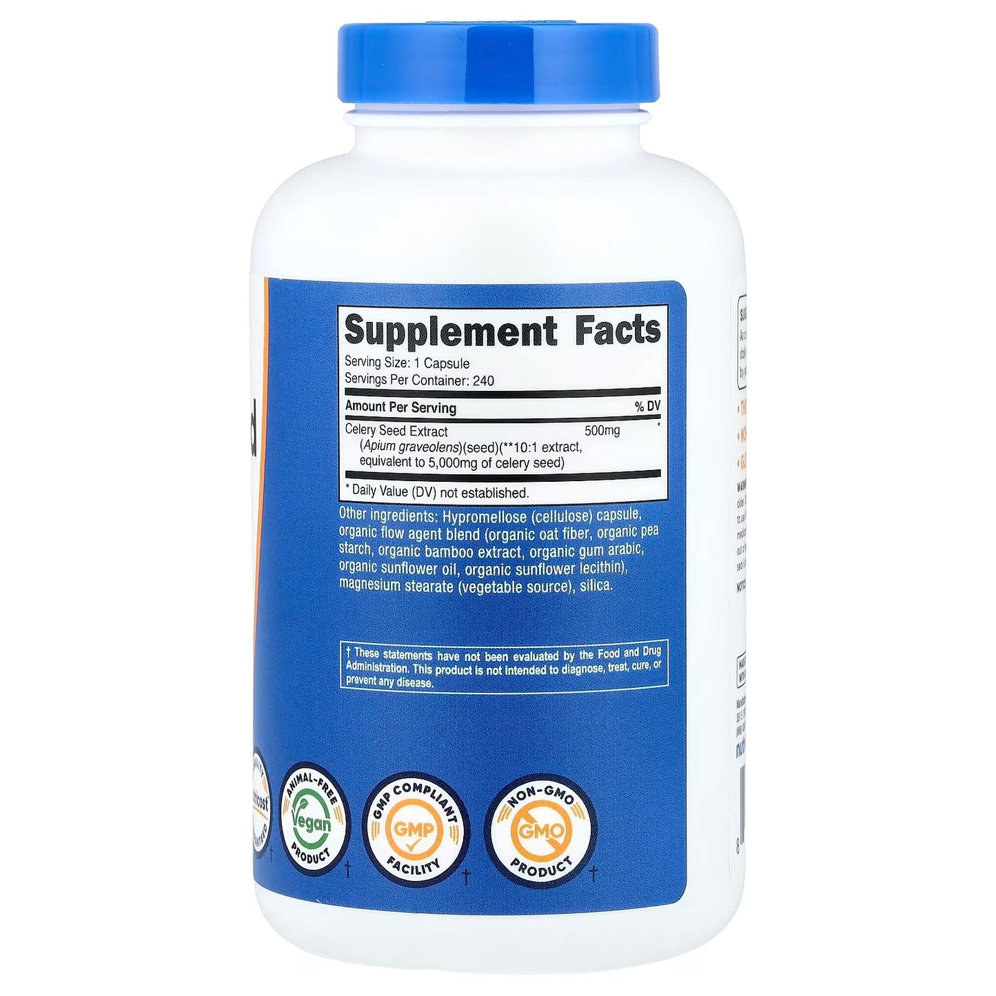 Nutricost Celery SNutricost Celery Seed Extract – 240 Capsules, 240 Servings, Herbal Botanical Supplementeed Extract – 240 Capsules, 240 Servings, Herbal Botanical Supplement