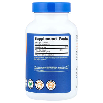 SEO-Optimized Product Title: Nutricost Chicory Root 650mg – 120 Plant-Based Capsules, Natural Herbal Fiber Supplement