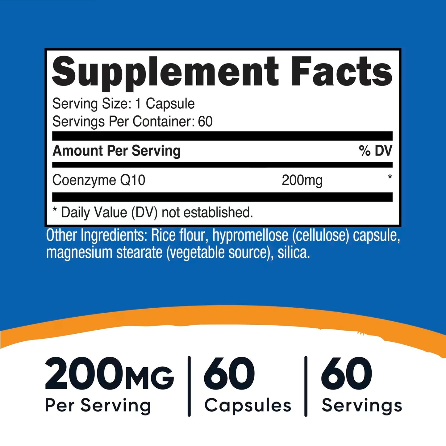 Nutricost CoQ10 200mg – 60 Vegetarian Capsules, High-Absorption Coenzyme Q10, GMO-Free