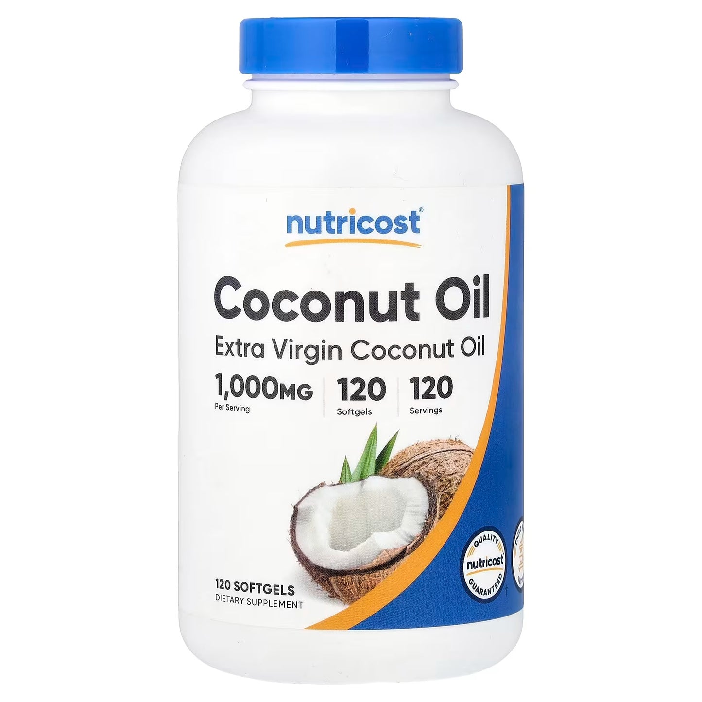 Nutricost Extra Virgin Coconut Oil 1000mg – 120 Softgels, Coconut Oil Dietary Supplement