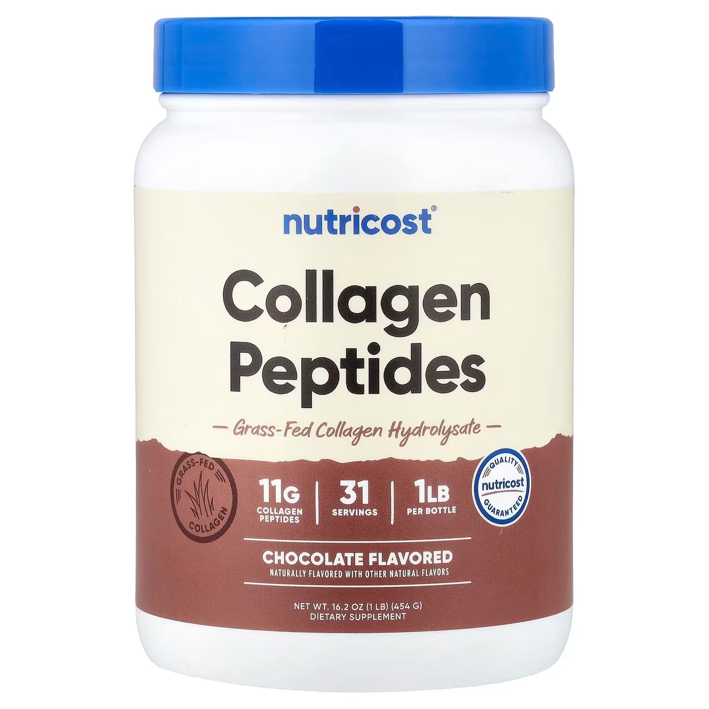 Nutricost Collagen Peptides Powder 1 lb (454g) – Chocolate Flavor, Collagen Protein Supplement