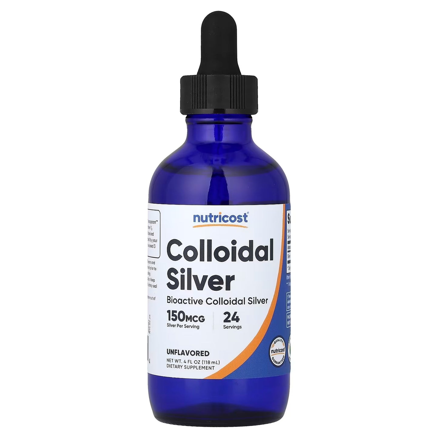 Nutricost Colloidal Silver 4 oz (118ml) – Cobalt Blue Glass Bottle, Colloidal Silver Liquid