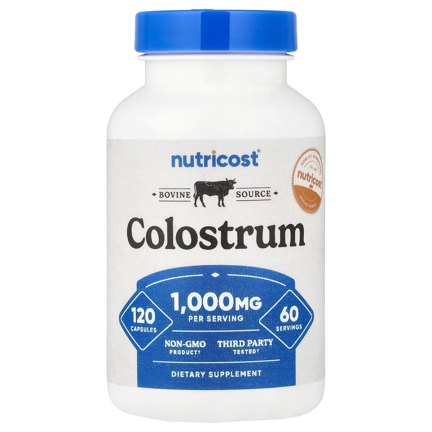 Nutricost Colostrum 500mg – 120 Capsules, 2-Bottle Pack, Colostrum Supplement