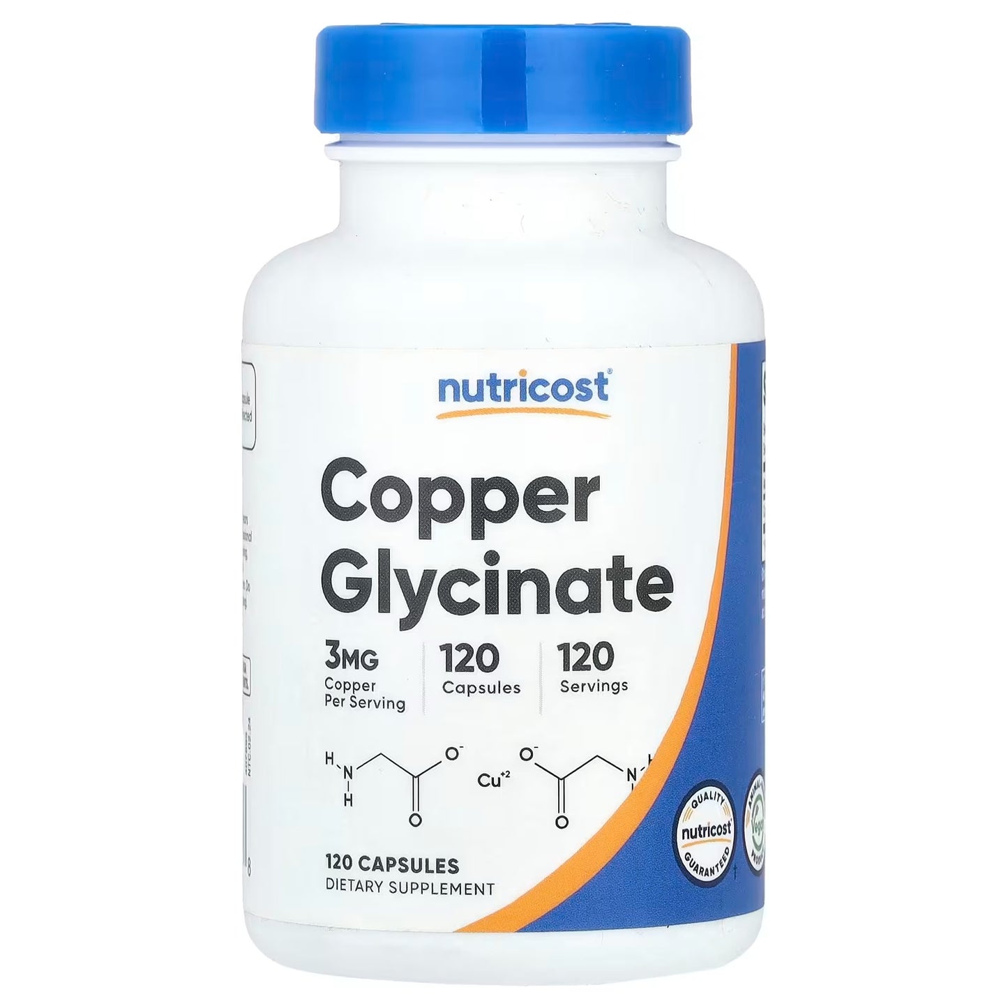 Nutricost Copper Glycinate 3mg – 120 Capsules, Chelated Copper Mineral Supplement