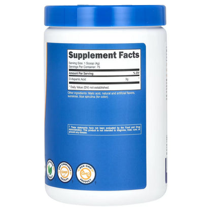 Nutricost D-Aspartic Acid (DAA) Powder 300g – Blue Raspberry Flavor, Flavored D-Aspartic Acid Supplement