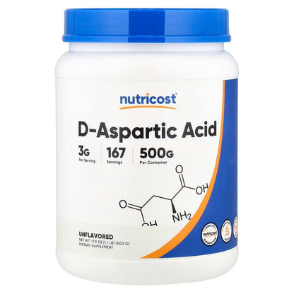 Nutricost D-Aspartic Acid (DAA) 2000mg – 180 Capsules, Amino Acid Dietary Supplement