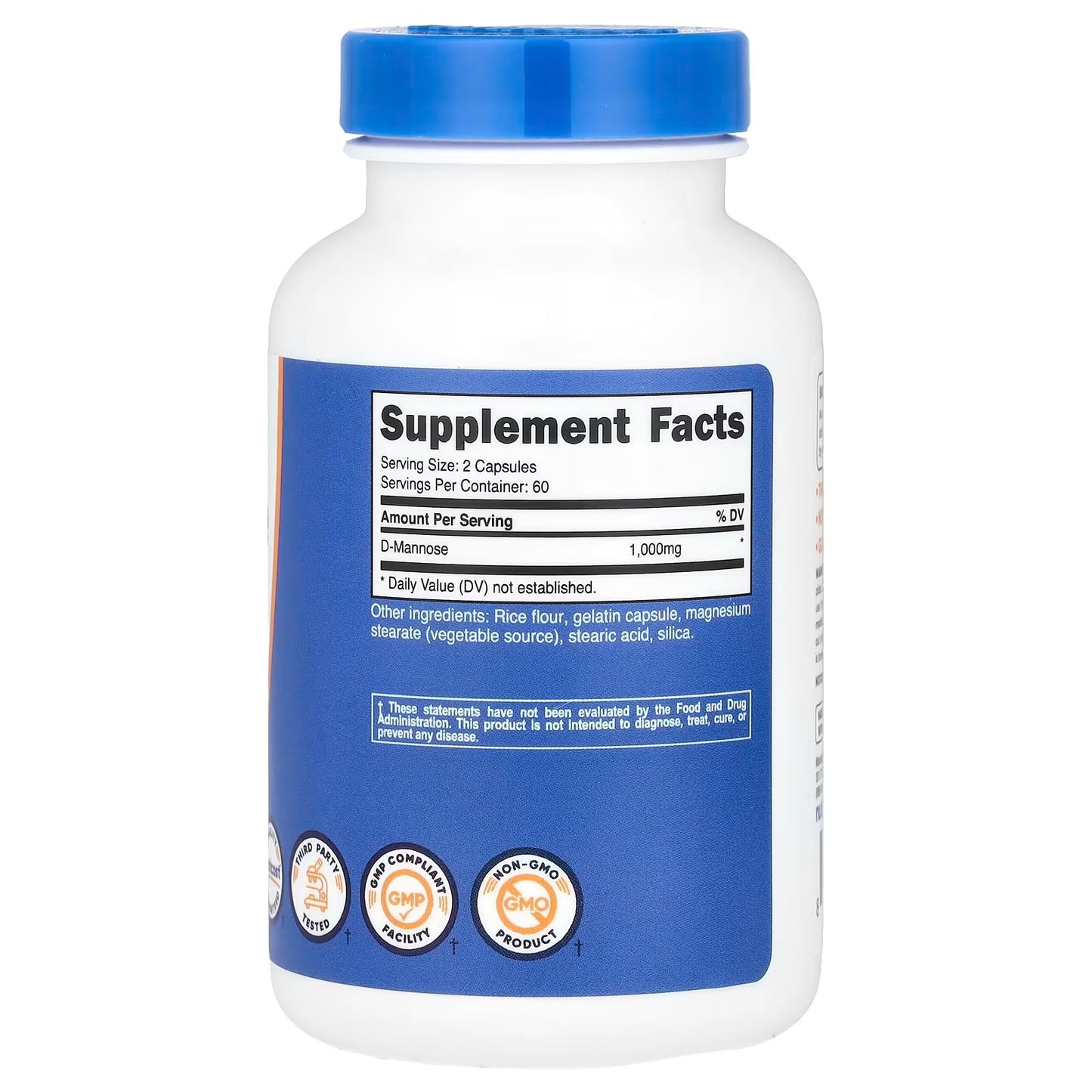 Nutricost D-Mannose 1000mg – 120 Capsules, 60 Servings, 500mg Per Capsule, GMO-Free & Gluten-Free