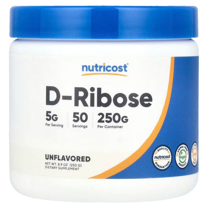 Nutricost D-Ribose Powder 250g – Pure D-Ribose Supplement, Unflavored Energy Support