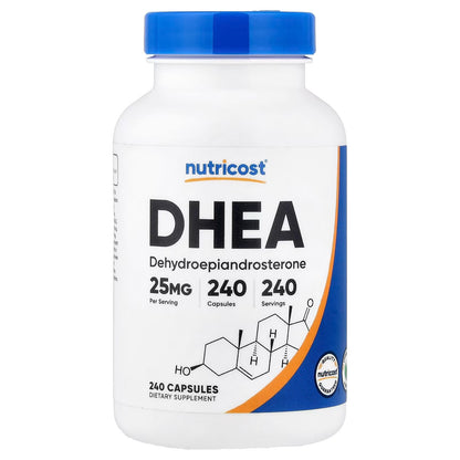 Nutricost DHEA 25mg – 240 Capsules, Gluten-Free, Soy-Free & GMO-Free Supplement