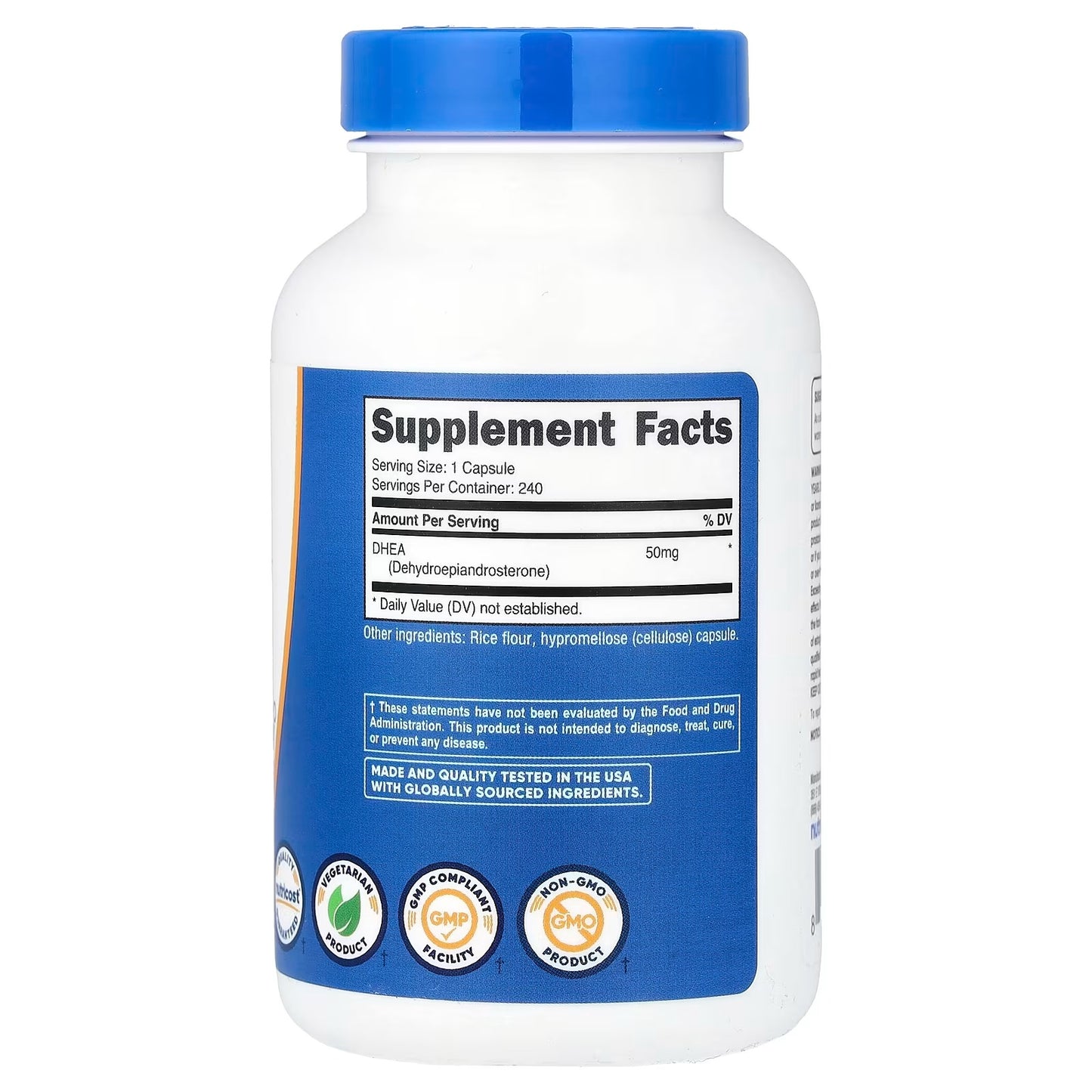 Nutricost DHEA 50mg – 240 Capsules, Gluten-Free & Soy-Free, GMO-Free Supplement